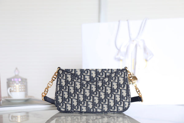 MINI 21 CHAIN BORSA A MANO JACQUARD OBLIQUO NERO