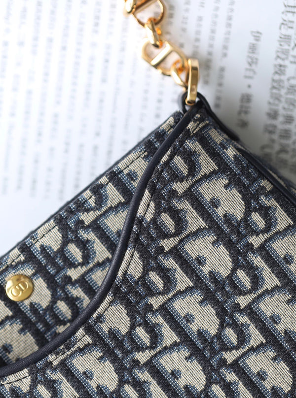 MINI 21 CHAIN BORSA A MANO JACQUARD OBLIQUO NERO