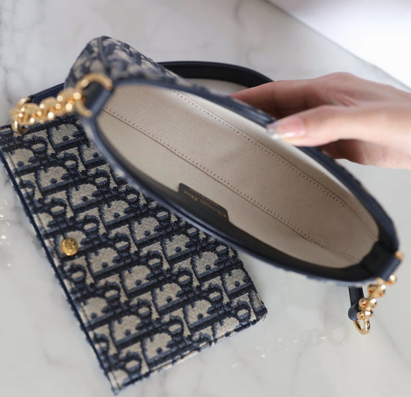 MINI 21 CHAIN BORSA A MANO JACQUARD OBLIQUO NERO