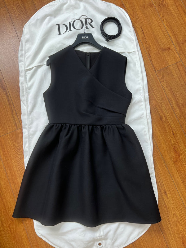 CD Dress Black Wool Silk