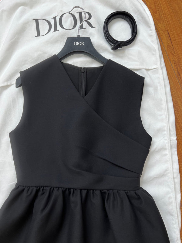 Abito CD in lana e seta nera