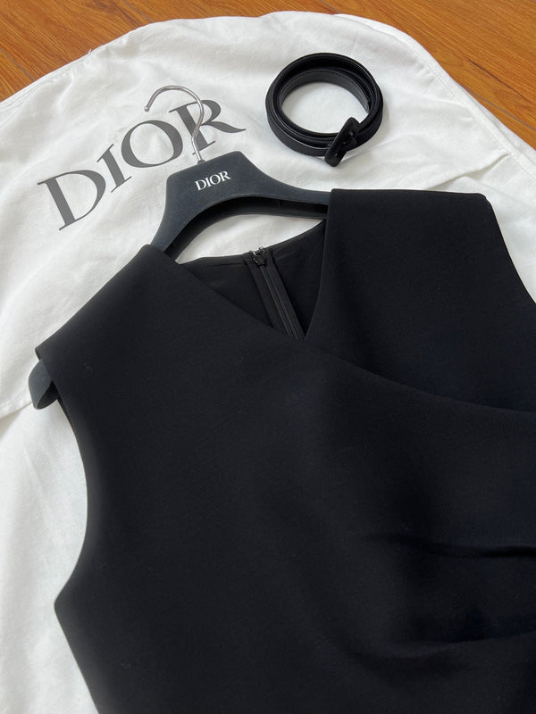 Abito CD in lana e seta nera