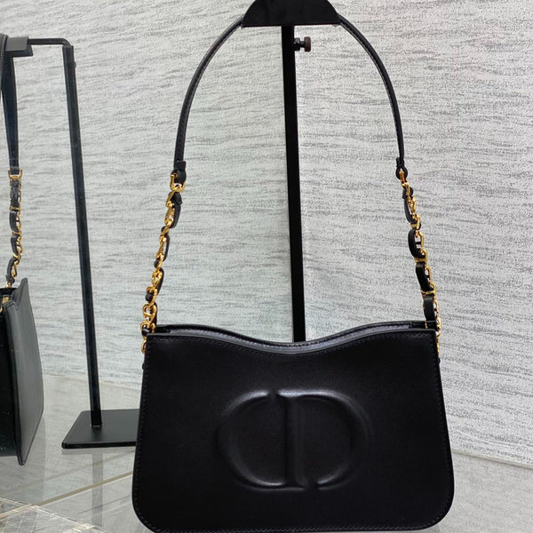 HOBO SIGNATURE 23 BAG IN BLACK LAMBSKIN