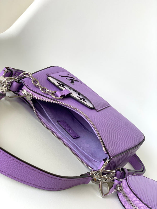 LV Marellini 19cm Purple Epi Grain Cowhide Metal HW