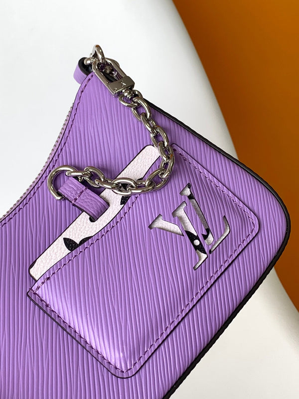 LV Marellini 19cm Purple Epi Grain Cowhide Metal HW