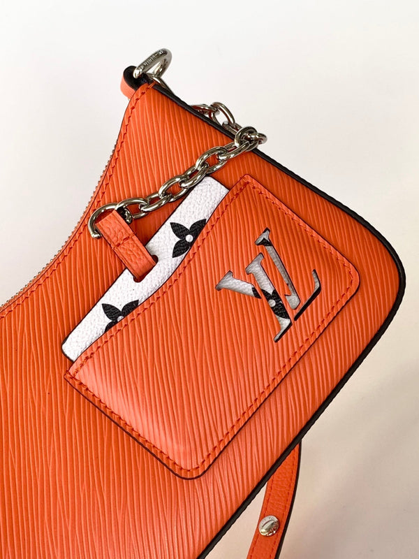 LV Marellini 19cm Orange Epi Grain Cowhide Metal HW
