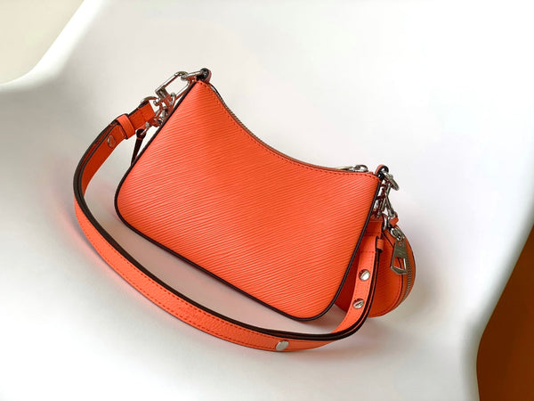 LV Marellini 19cm Orange Epi Grain Cowhide Metal HW