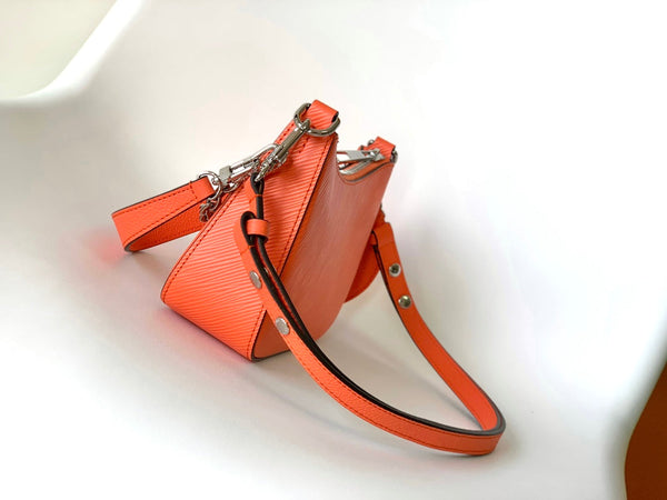 LV Marellini 19cm Orange Epi Grain Cowhide Metal HW