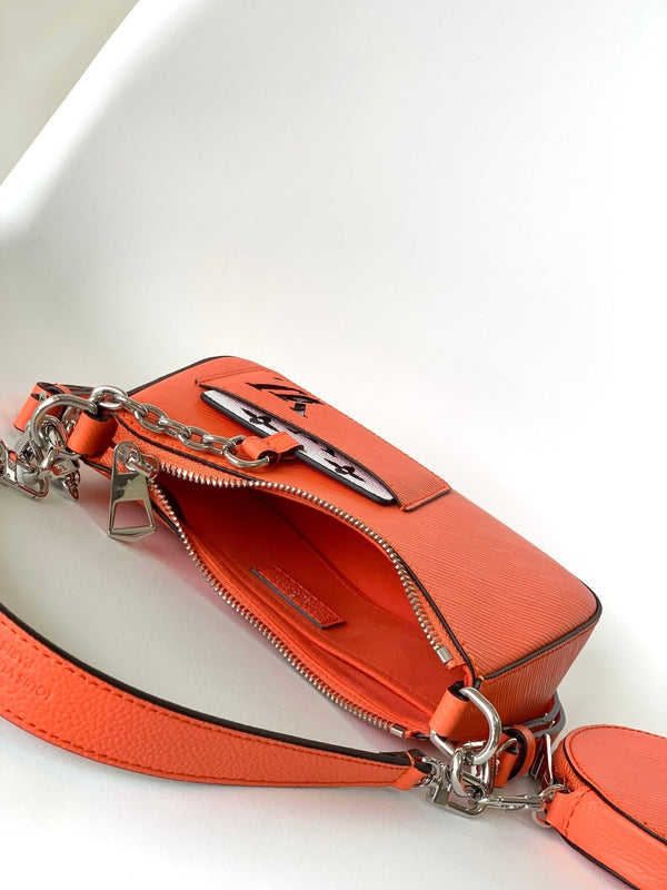 LV Marellini 19cm Orange Epi Grain Cowhide Metal HW