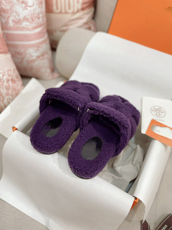 sandalo cipro viola lana di agnello