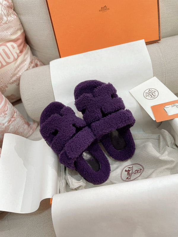 sandalo cipro viola lana di agnello