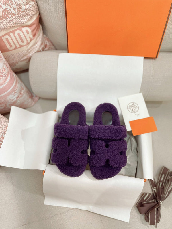 sandalo cipro viola lana di agnello