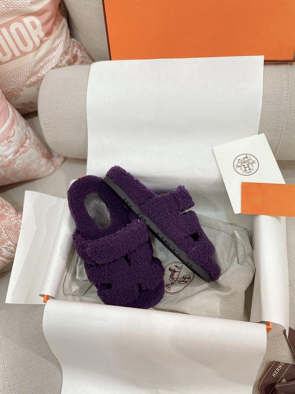 sandalo cipro viola lana di agnello