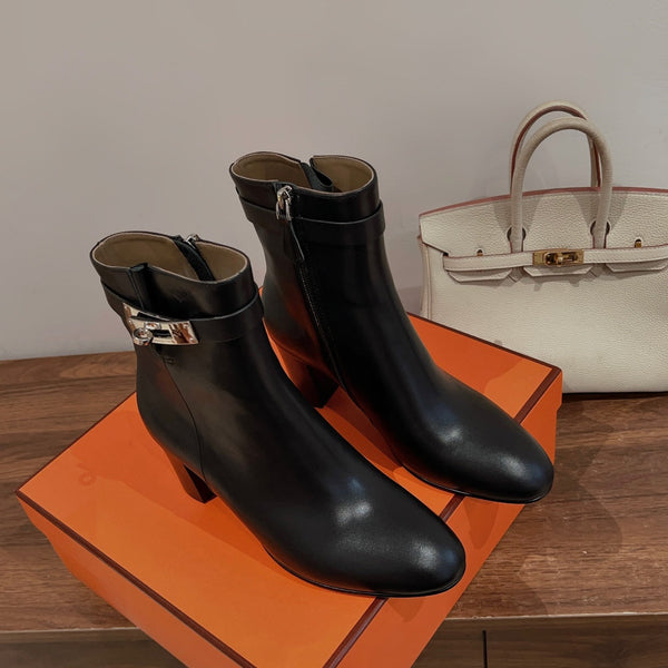 Stivaletto HM Saint Germain in pelle di vitello nera