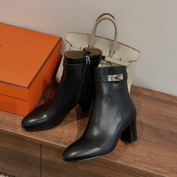 Stivaletto HM Saint Germain in pelle di vitello nera