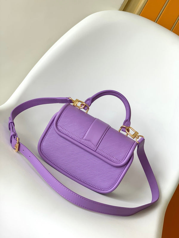 LV Hide & Seek Handbag 21cm Purple Epi Grain Cowhide GHW