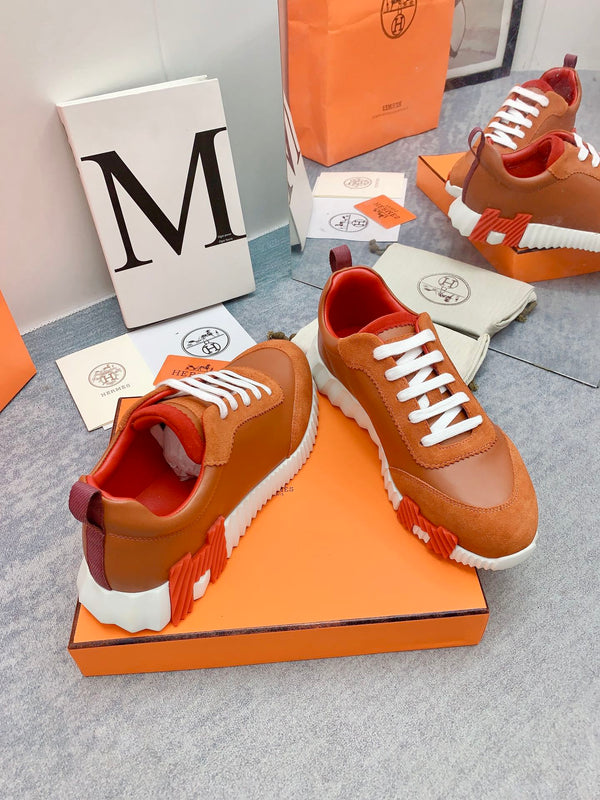 Sneaker HM Bouncing in pelle di agnello marrone 106427