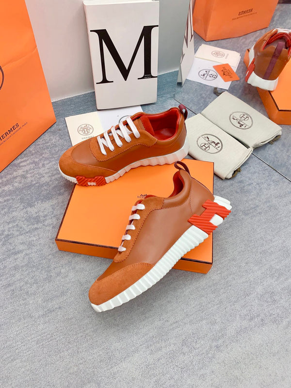 Sneaker HM Bouncing in pelle di agnello marrone 106427