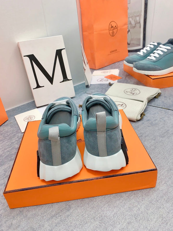 Sneaker HM Bouncing in pelle di agnello di seta turchese scuro 106445