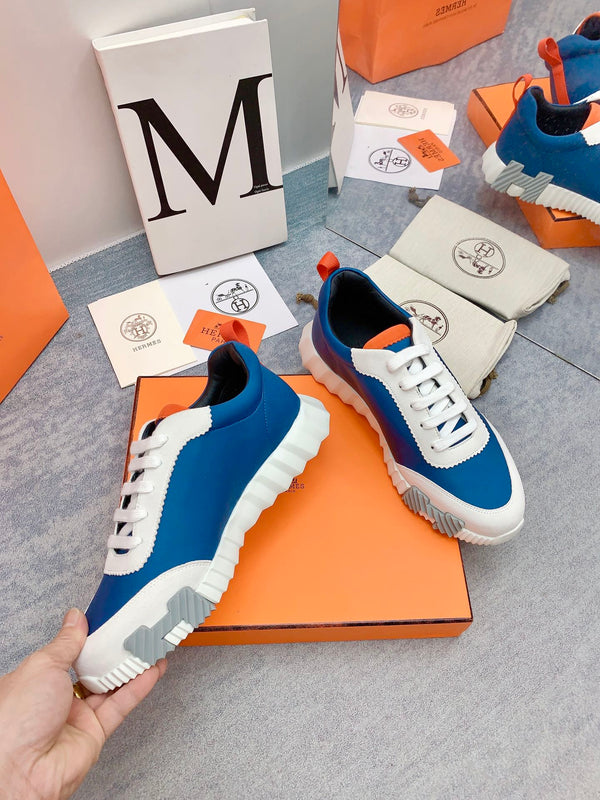 HM Bouncing Sneaker In Blue Silk Lambskin 106447