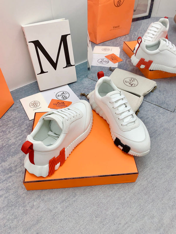 HM Bouncing Sneaker In White Mesh Fabric 106463