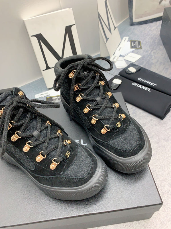 CC Sneaker Boots In Black Suede 148773