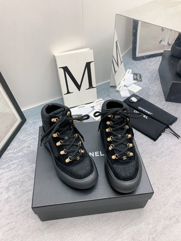 CC Sneaker Boots In Black Suede 148773