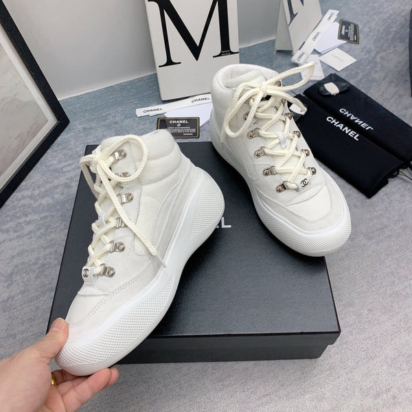 CC Sneaker Boots In White Calfskin 148775