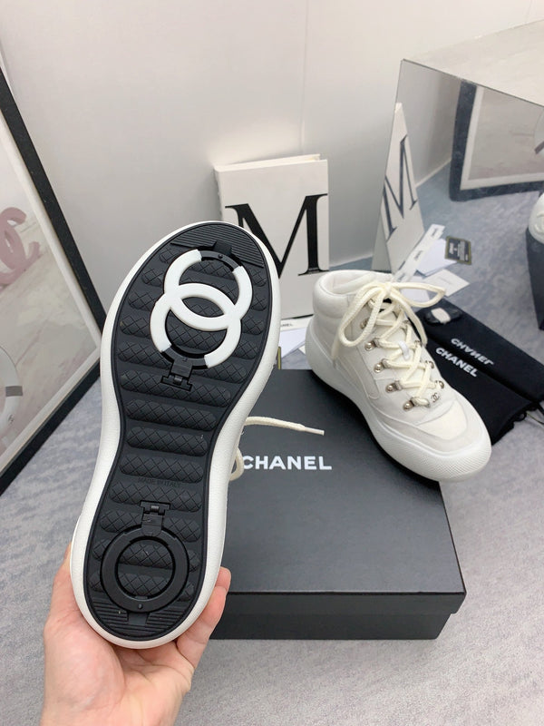 CC Sneaker Boots In White Calfskin 148775