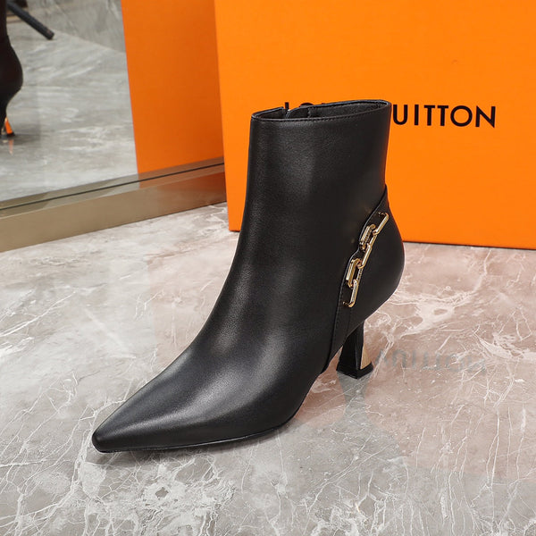 Stivaletto LV Sparkle in pelle di agnello nera da 65 mm