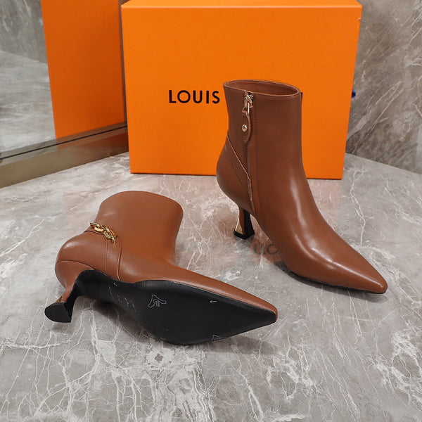 Stivaletto LV Sparkle in pelle di agnello marrone 65mm