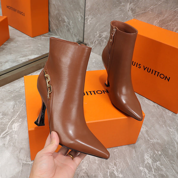 Stivaletto LV Sparkle 95mm in pelle di agnello marrone