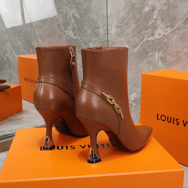 Stivaletto LV Sparkle 95mm in pelle di agnello marrone