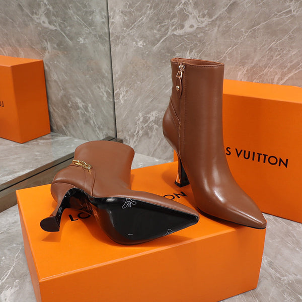 Stivaletto LV Sparkle 95mm in pelle di agnello marrone