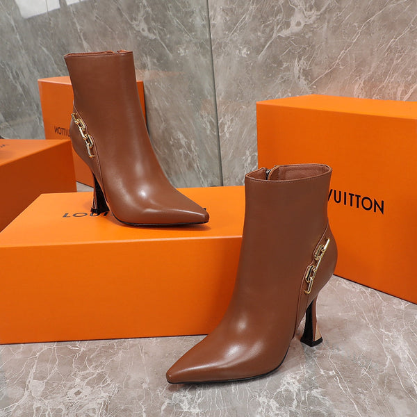 Stivaletto LV Sparkle 95mm in pelle di agnello marrone