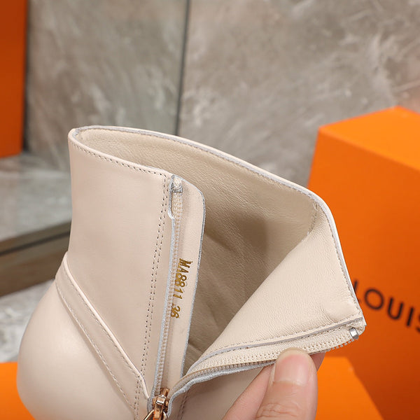 Stivaletto LV Sparkle in pelle di agnello beige 95mm