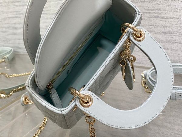 mini lady 17 marian blue lambskin