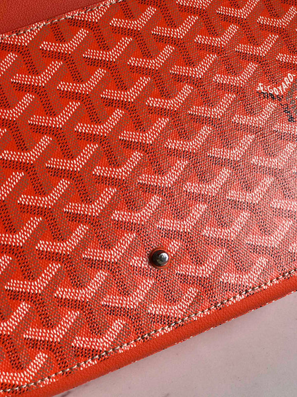 233 BAG 25 IN ORANGE CALFKIN AND GOYARDINE CANVAS