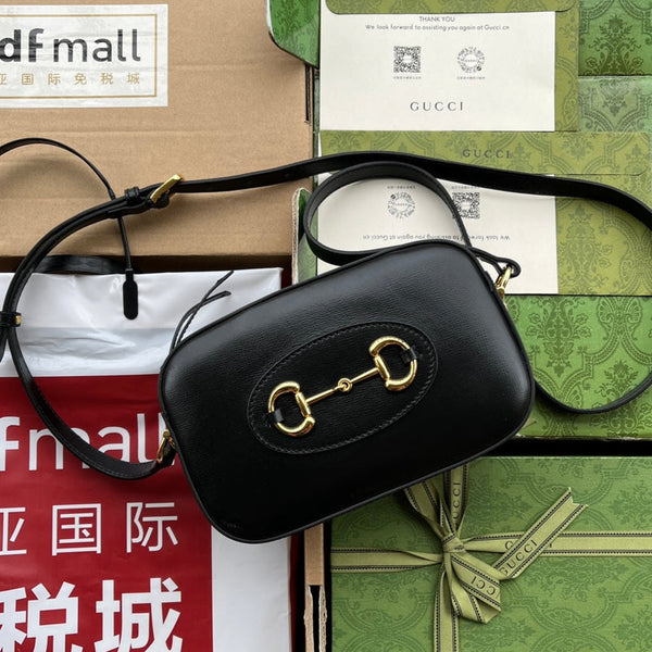 Gucci Horsebit 1995 Small Bag Black Leather 240124