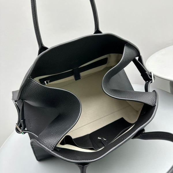 The Row Margaux 15 38cm Tote Bag In Grained Calfskin