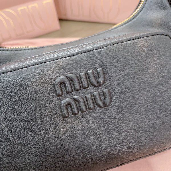 MIU POCKET 21CM SHOULDER BAG COFFE CALFSKIN