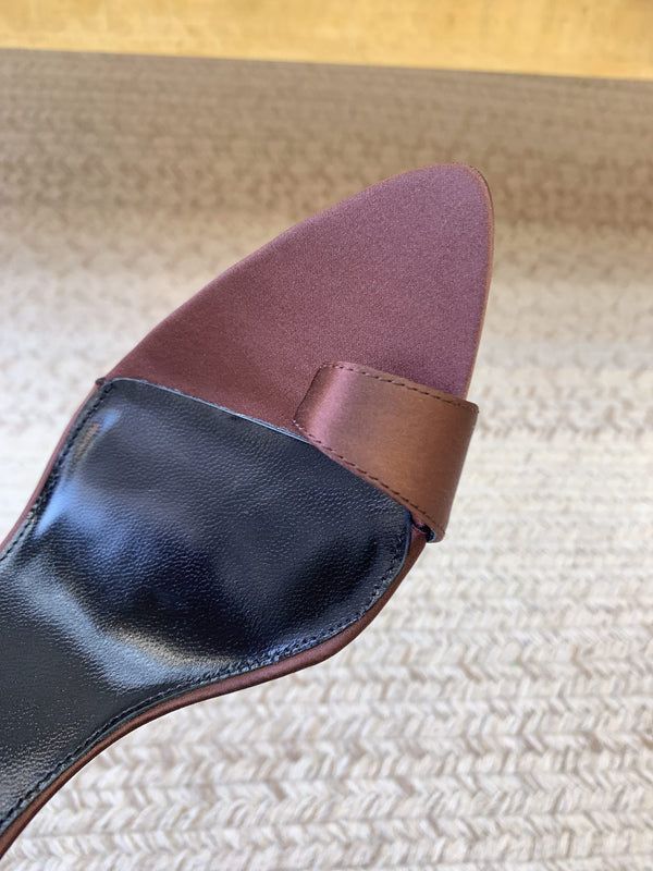 GAP CRYSTAL-BUCKLE SLIDE SANDALS IN SHIRAZ RED SILK