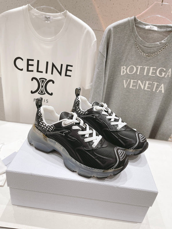 CD Vibe Sneaker Black Polyester Mesh Fabric And Lambskin