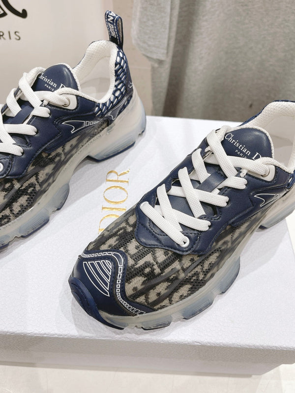 CD Vibe Sneaker Charcoal Blue Black Polyester Mesh Fabric And Oblique Jacquard Fabric