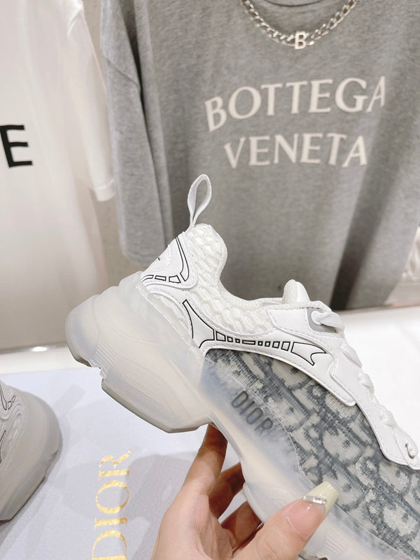 CD Vibe Sneaker White Black Polyester Mesh Fabric And Oblique Jacquard Fabric