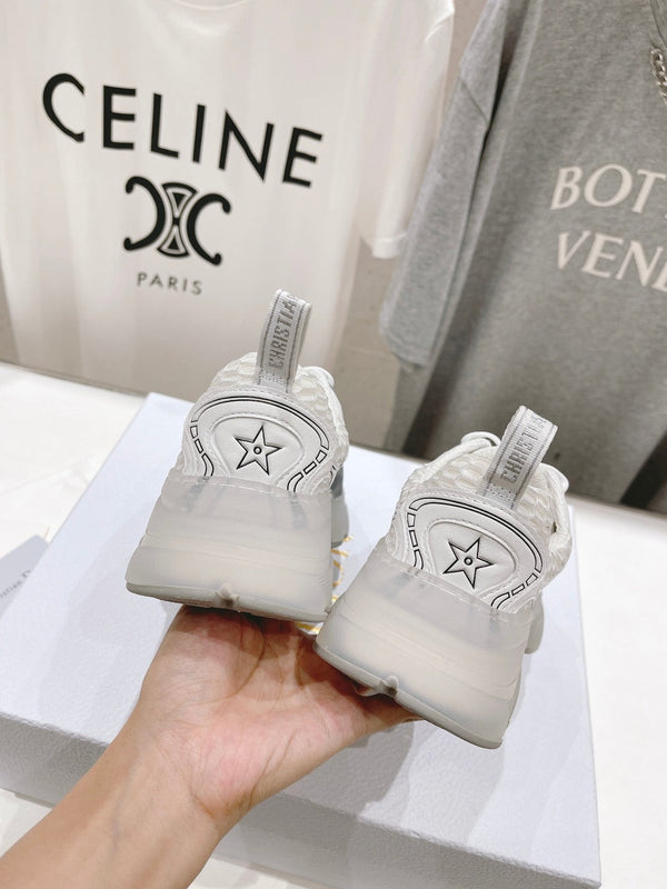 CD Vibe Sneaker White Black Polyester Mesh Fabric And Oblique Jacquard Fabric