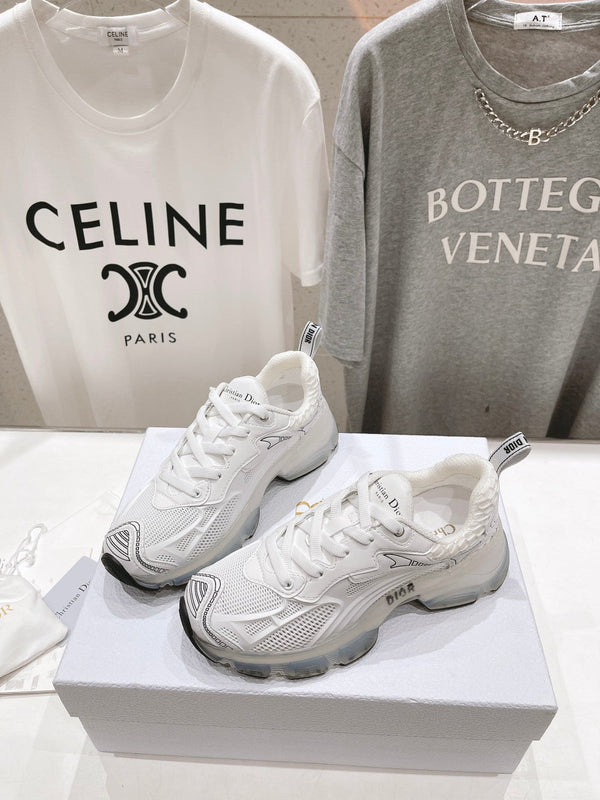 Sneaker CD Vibe in tessuto a rete di poliestere bianco e pelle di agnello