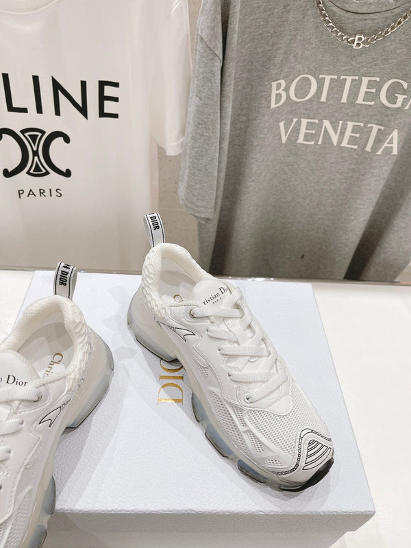 Sneaker CD Vibe in tessuto a rete di poliestere bianco e pelle di agnello