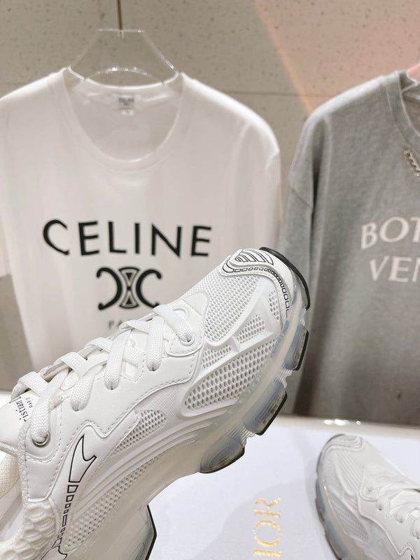 Sneaker CD Vibe in tessuto a rete di poliestere bianco e pelle di agnello