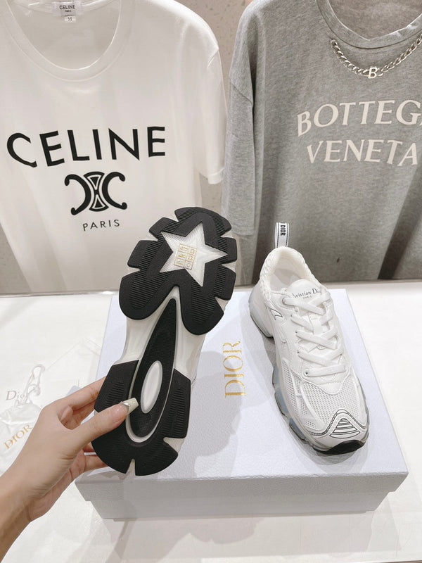 Sneaker CD Vibe in tessuto a rete di poliestere bianco e pelle di agnello